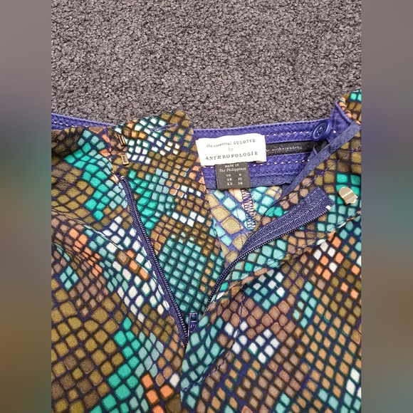 Anthropologie The Essential Culotte Wide Leg Snakeskin Print Pants Size 6 - Picture 7 of 16